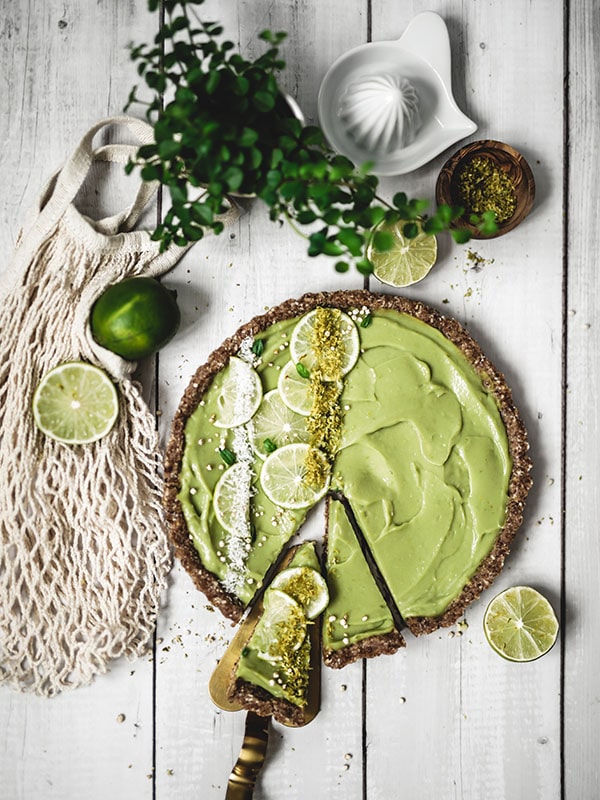 Tarte crue avocat citron vert